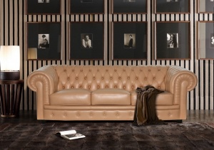 Трехместный кожаный диван Честерфилд (140 гр.)