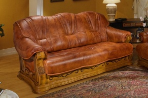 Трехместный диван-кровать Консул 2020 в коже (СП)