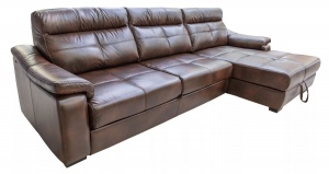Угловой диван-кровать Барселона 2 в коже 1068 (120 гр.) (3мL/R8мR/L) (СП)