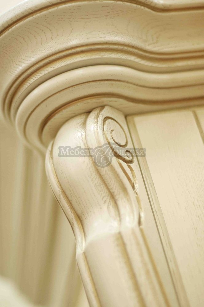 Шкаф с витриной Алези 8 П1.350.0.08-01 (П350.08-01) слоновая кость с золочением. Фото �3