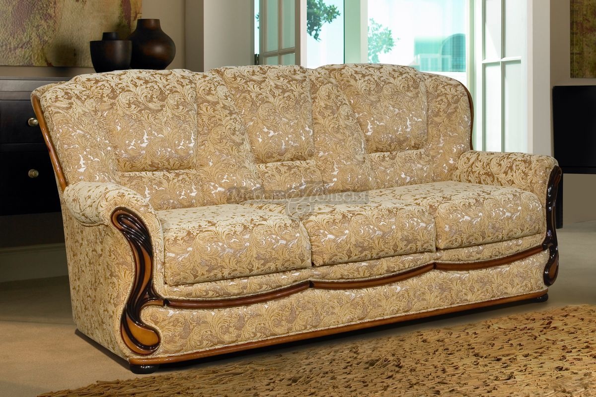 Трёхместный диван Изабель 2 в ткани купить в Москве от производителяПинскдрев - Белорусская мебель от Мебель Полесья.