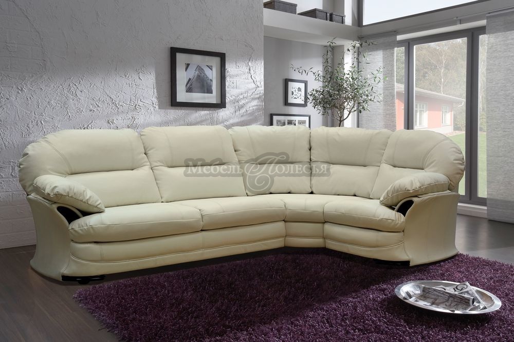 Угловой диван-кровать Йорк в натуральной коже (3мL/R.90.1R/L). Фото �6