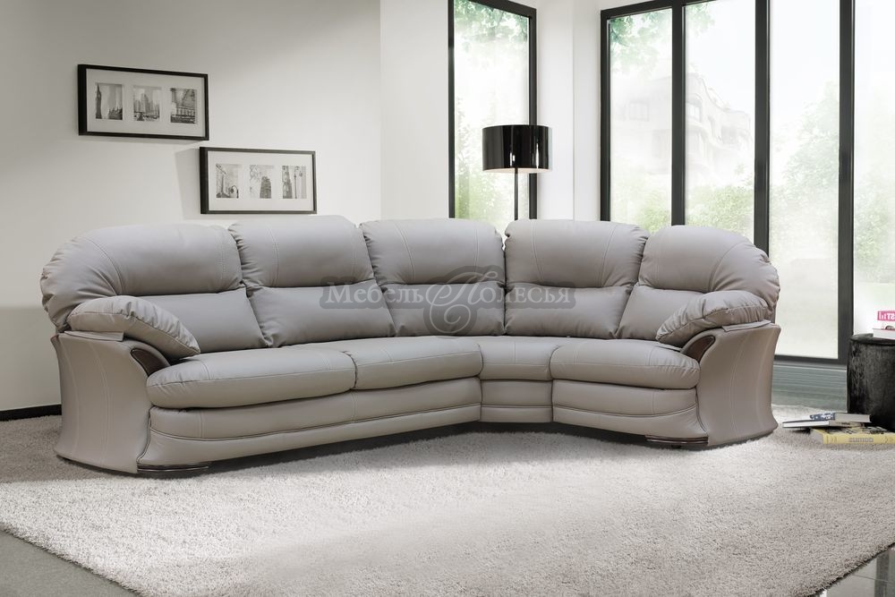 Угловой диван-кровать Йорк в натуральной коже (3мL/R.90.1R/L). Фото �9