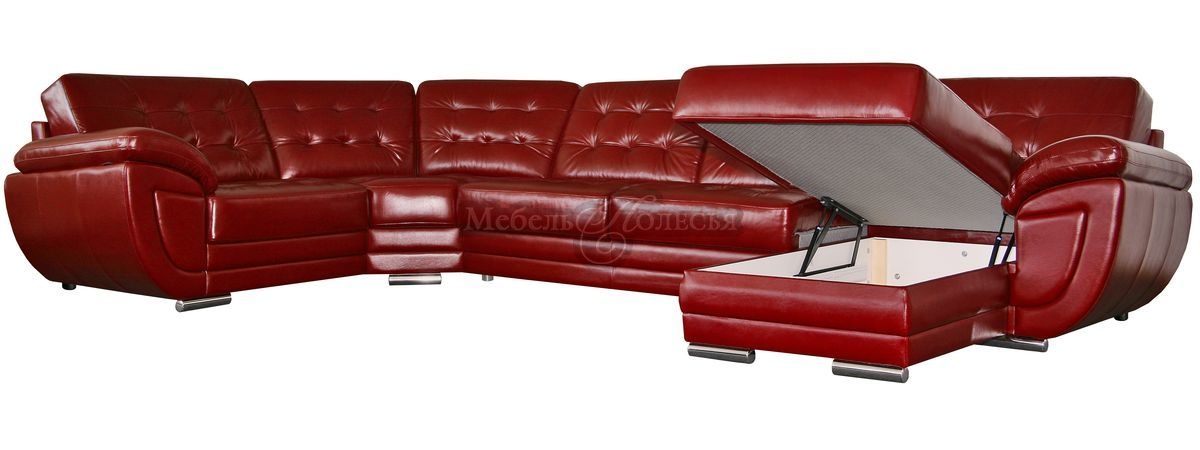 Угловой кожаный диван-кровать Редфорд (1L/R9030м8мR/L). Фото �4