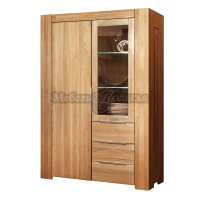 Шкаф с витриной Фьорд 2 бейц-масло