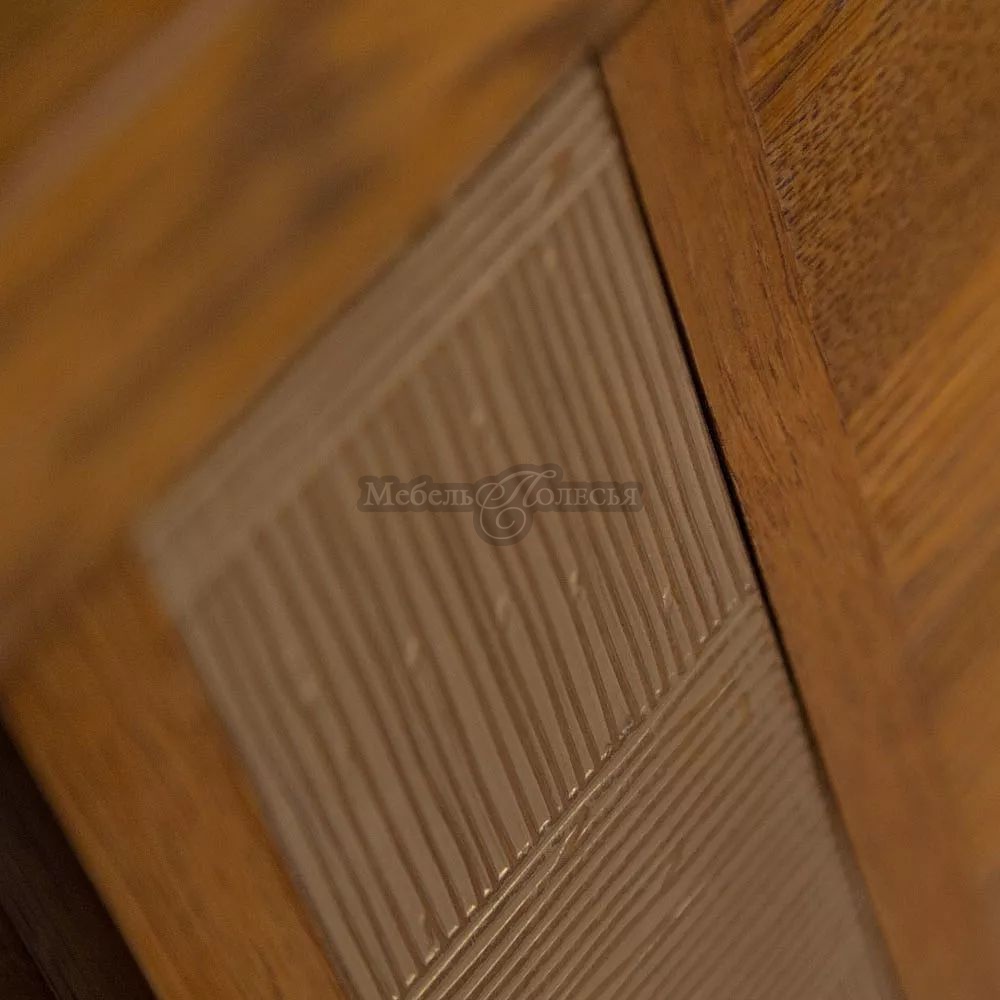 Шкаф с витриной Тунис П343.19Ш дуб рустикаль с золочением. Фото �5
