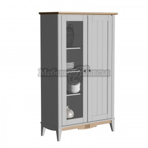Шкаф для посуды 11 Пенни белый воск + антик 24