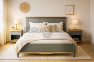 Кровать 160х200 Пенни серый 7046 + антик 24