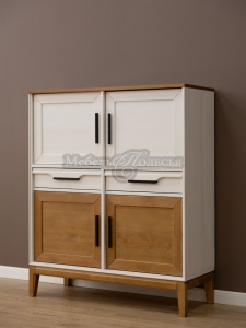 Шкаф для посуды 42 Гранада белый воск + антик 24