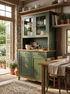 Комод буфета NN Пенни грин 6020 + антик 24 (новые направляющие)