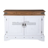 Комод Викинг 02 белый воск + антик