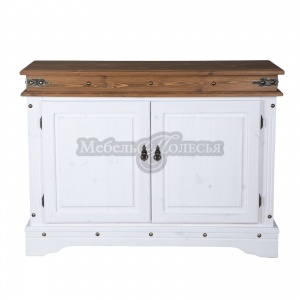 Комод Викинг 02 белый воск + антик