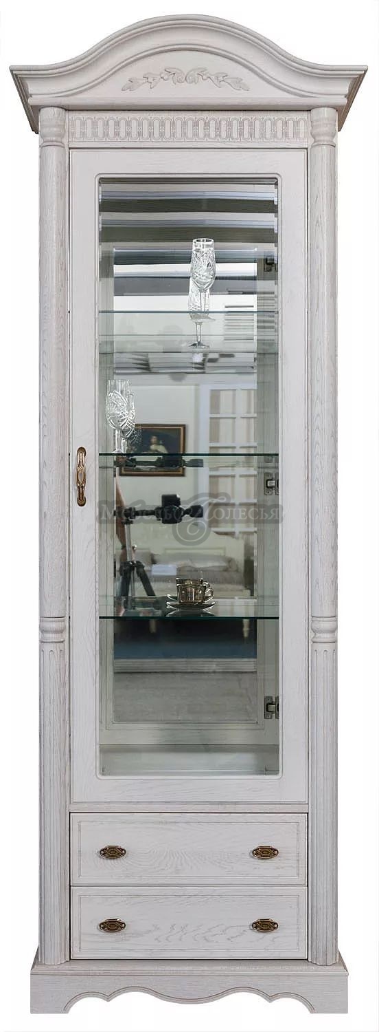 Шкаф с витриной Паола 2102, БМ670 розовый пепел