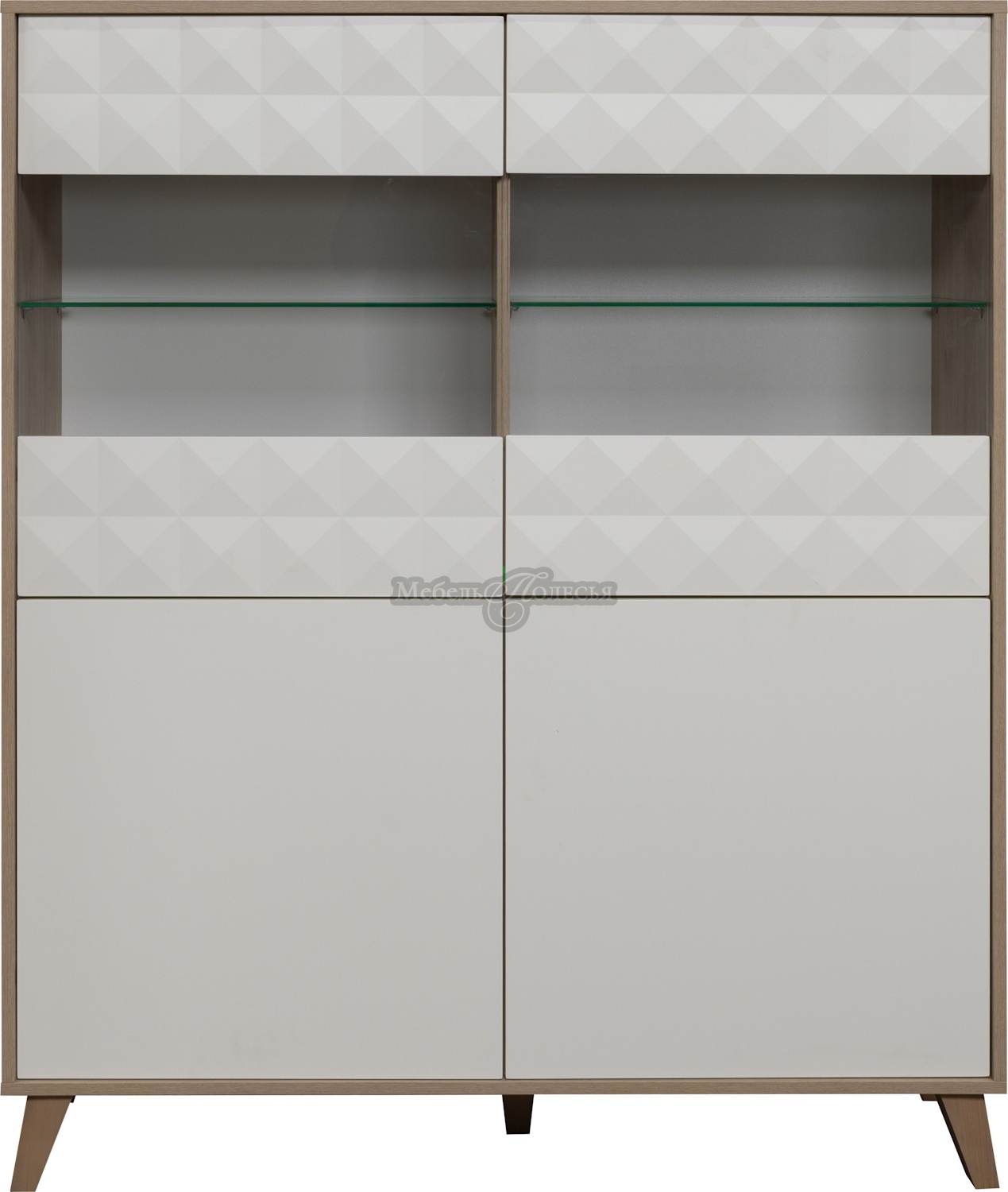 Шкаф 2д Тринити П6.114.0.03 ваниль + гикори кингстон Шкаф 2д Тринити П6.114.0.03 ваниль + гикори кингстон