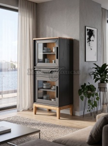 Шкаф для посуды 21 Гранада серый 7016 + антик 24 №6