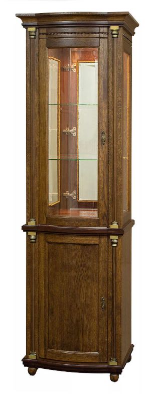 Шкаф с витриной Валенсия Д 1.1з П566.14.1 античная бронза