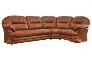 Угловой комбинированный диван-кровать Йорк в коже №1060+4060(0) (СП)
