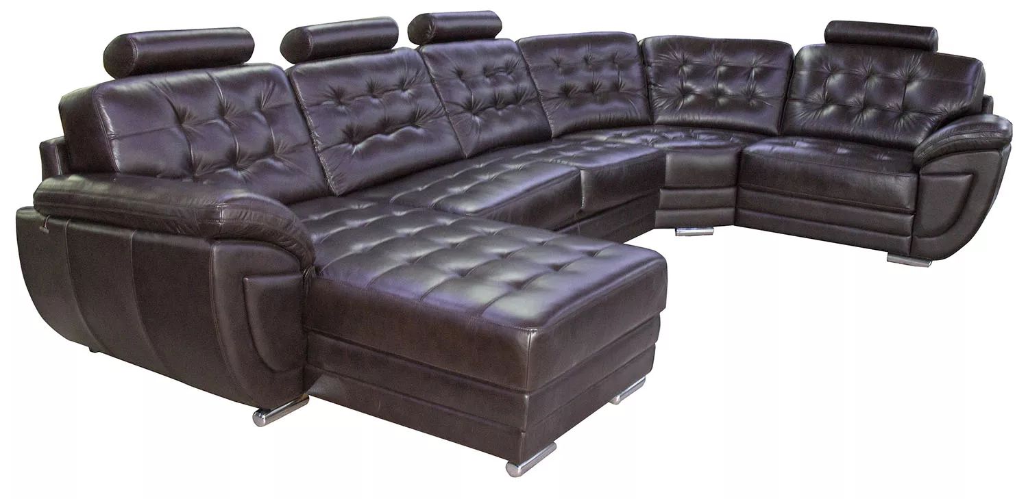 Угловой кожаный диван-кровать Редфорд (1L/R9030м8мR/L). Фото �13
