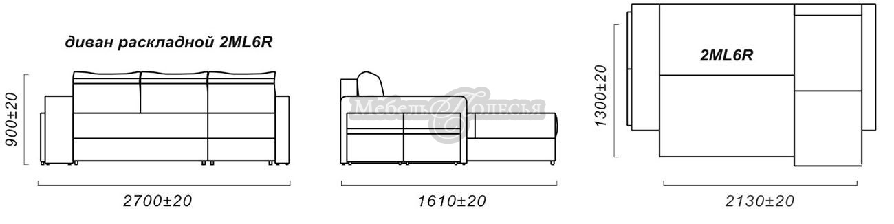 Угловой диван-кровать Bueno в ткани (2мL/R6R/L). Фото �9