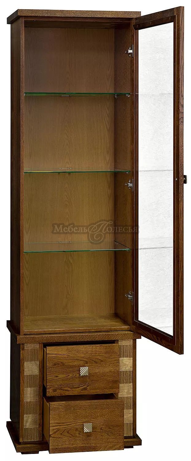 Шкаф с витриной Тунис П343.21-1Ш черешня с золочением. Фото �3