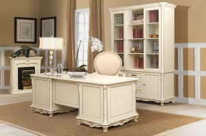 Мебель для кабинета Алези #1 слоновая кость с золочением