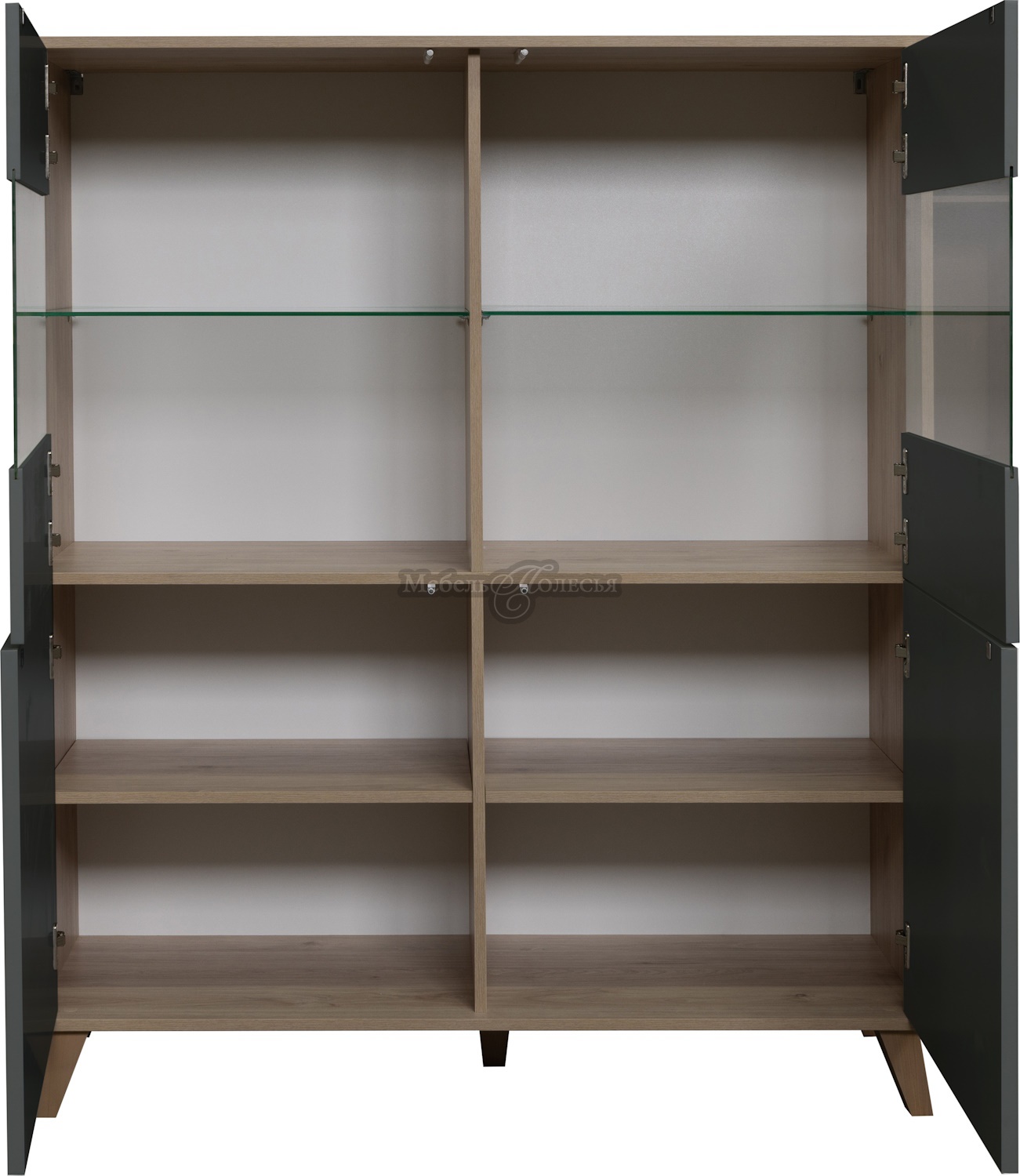 Шкаф 2д Тринити П6.114.0.03 антрацит + гикори кингстон. Фото 3 Шкаф 2д Тринити П6.114.0.03 антрацит + гикори кингстон. Фото 3