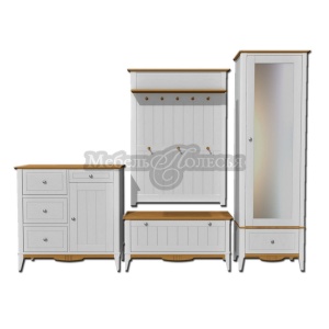 Прихожая Пенни белый воск + антик 24