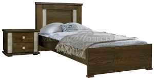 Кровать 1-09 Тунис П6.343.1.08 (90) венге с серебром