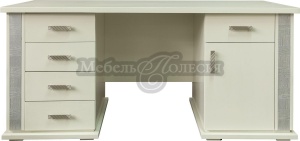 Стол письменный 2т Тунис П6.343.2.08 слоновая кость с серебром