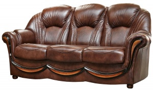 Трехместный диван-кровать Дельта в коже №1068