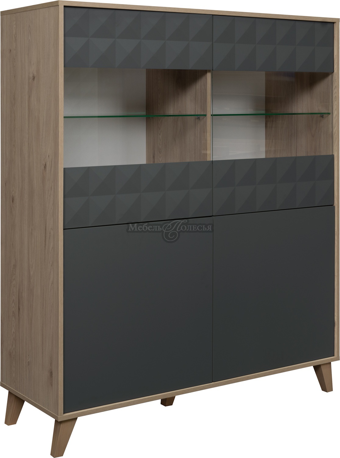 Шкаф 2д Тринити П6.114.0.03 антрацит + гикори кингстон Шкаф 2д Тринити П6.114.0.03 антрацит + гикори кингстон