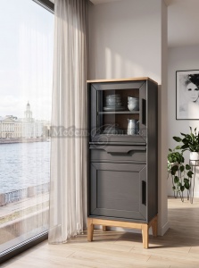 Шкаф для посуды 21 Гранада серый 7016 + антик 24 №11