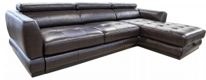 Угловой диван-кровать Мишель в коже (3ML/8MR)