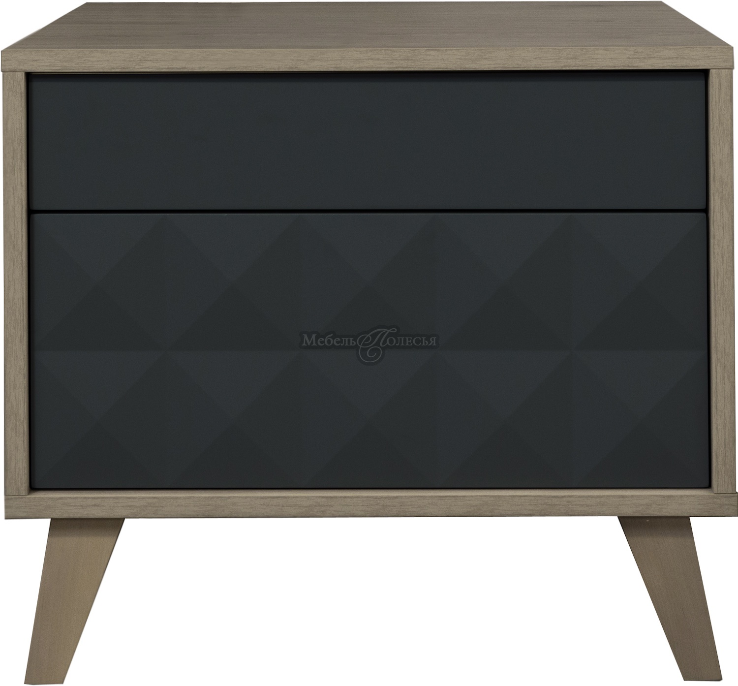 Тумба прикроватная Тринити П6.114.1.04 антрацит + гикори кингстон Тумба прикроватная Тринити П6.114.1.04 антрацит + гикори кингстон
