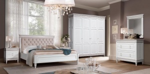 Набор мебели для спальни Бристоль-1 ГМ 6480-01, белый дуб с патиной