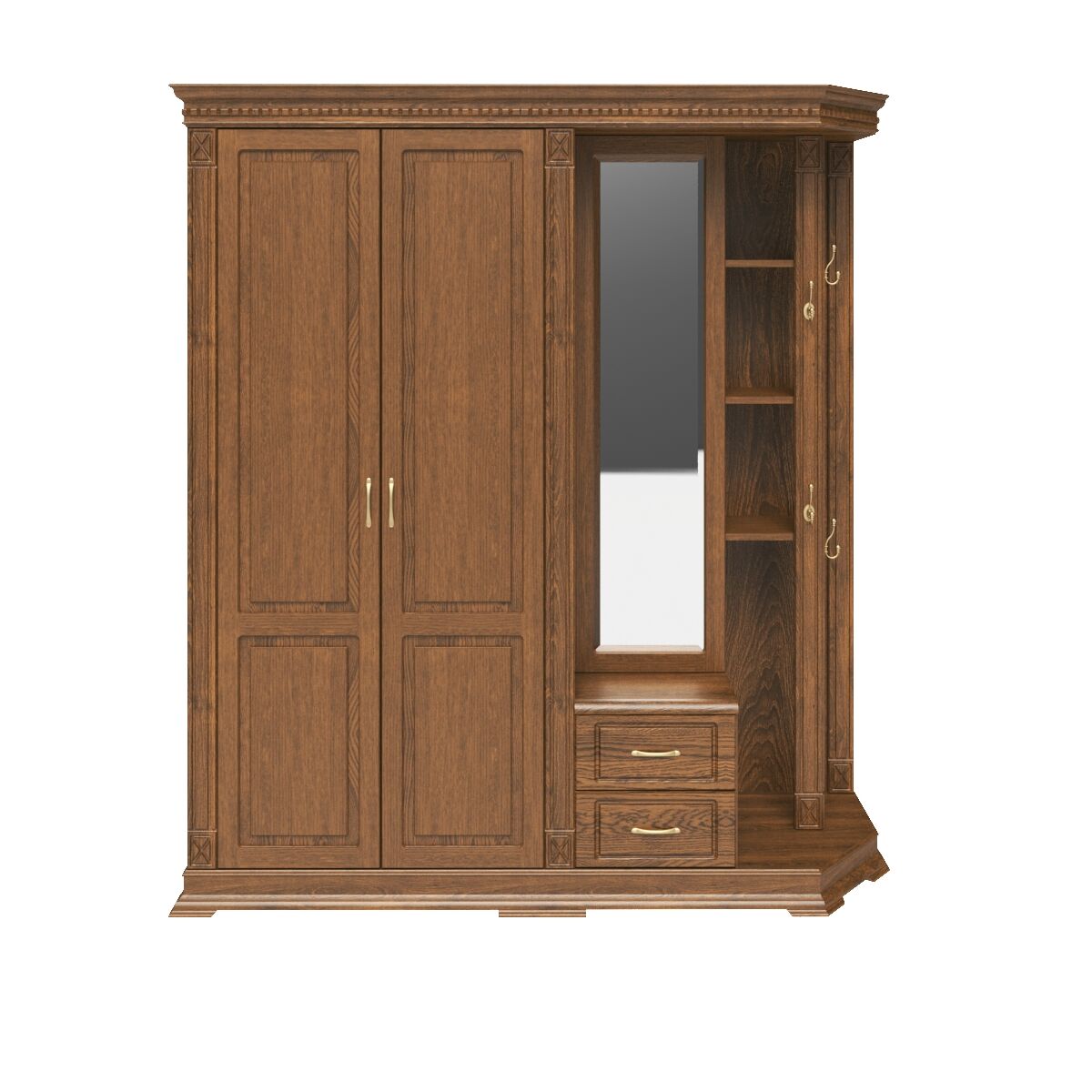 Шкаф комбинированный для прихожей Верди Люкс 1.1 черешня (П433.01-01)