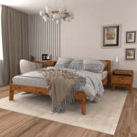 Кровать двойная Доната 2 светлый орех (сосна)