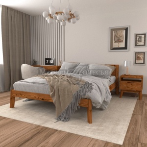 Кровать двойная Доната 2 светлый орех (сосна)