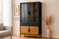 Шкаф для посуды 222 Гранада серый 7016 + антик 24