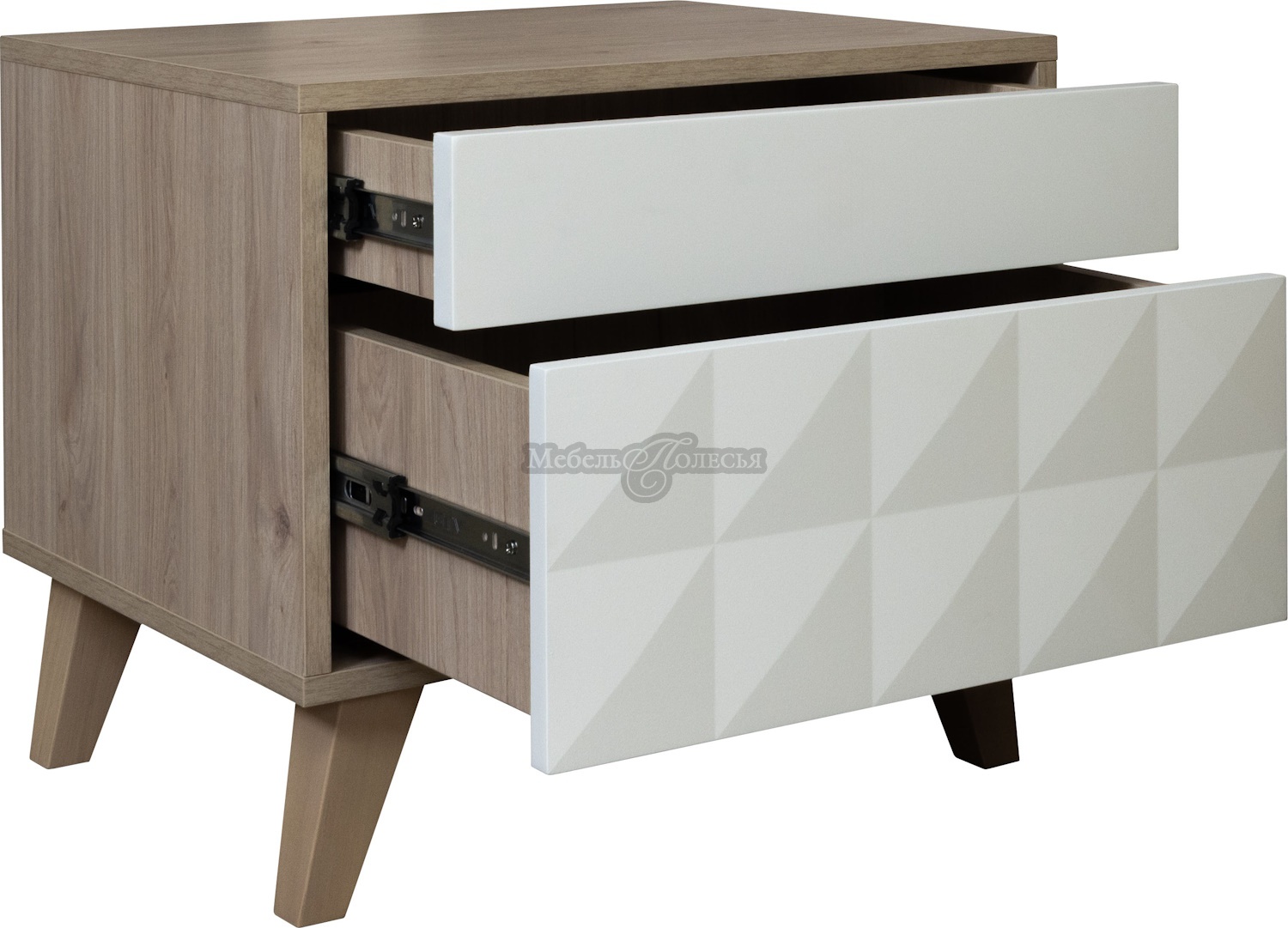 Тумба прикроватная Тринити П6.114.1.04 ваниль + гикори кингстон. Фото 2 Тумба прикроватная Тринити П6.114.1.04 ваниль + гикори кингстон. Фото 2