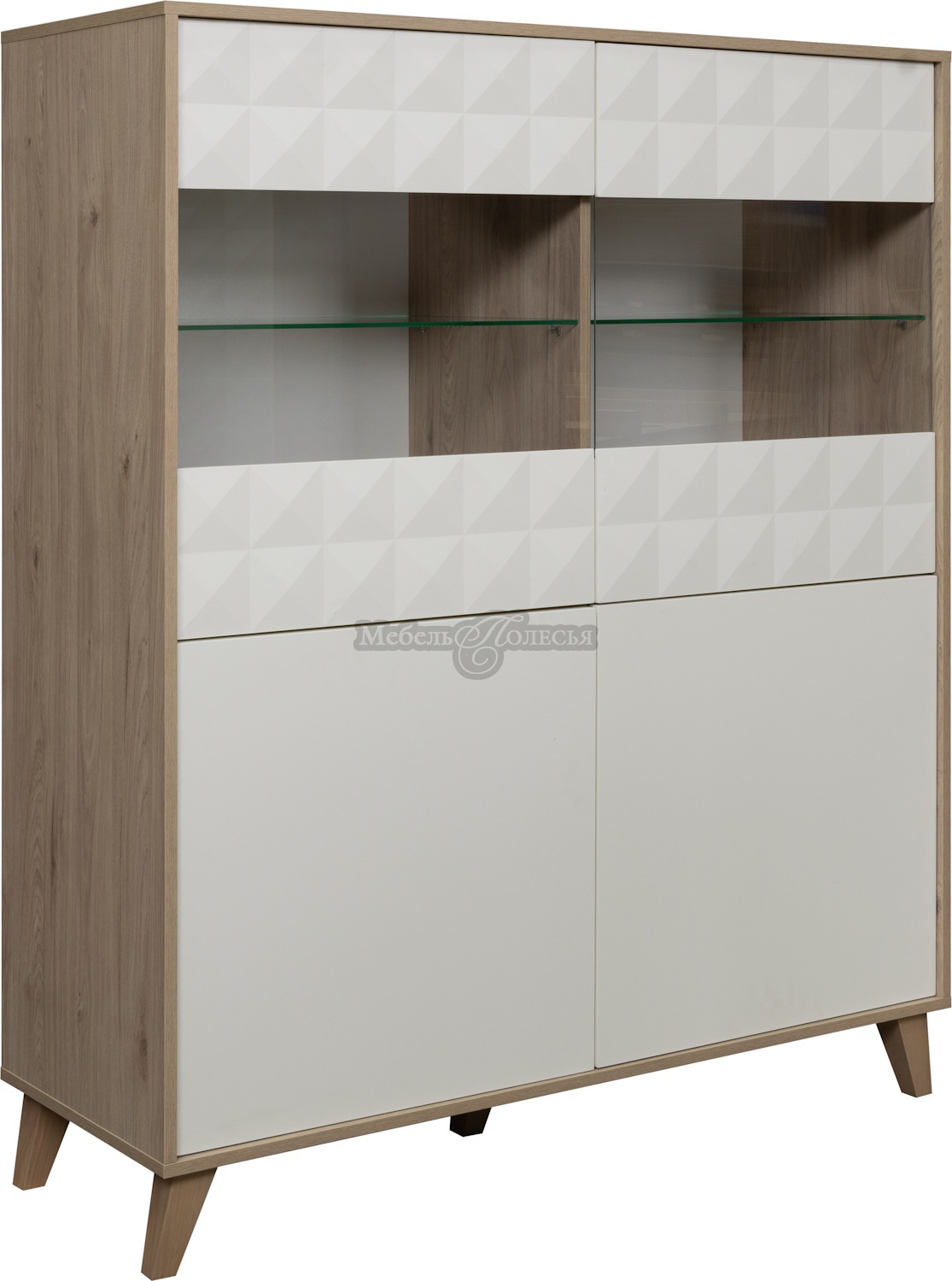 Шкаф 2д Тринити П6.114.0.03 ваниль + гикори кингстон. Фото 2 Шкаф 2д Тринити П6.114.0.03 ваниль + гикори кингстон. Фото 2