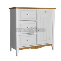 Комод 113 для прихожей Пенни белый воск + антик 24