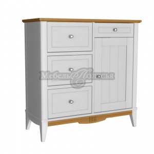 Комод 113 для прихожей Пенни белый воск + антик 24
