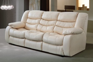 Трехместный комбинированный диван-кровать Манчестер 1 в коже №1079+4079(0) (СП)